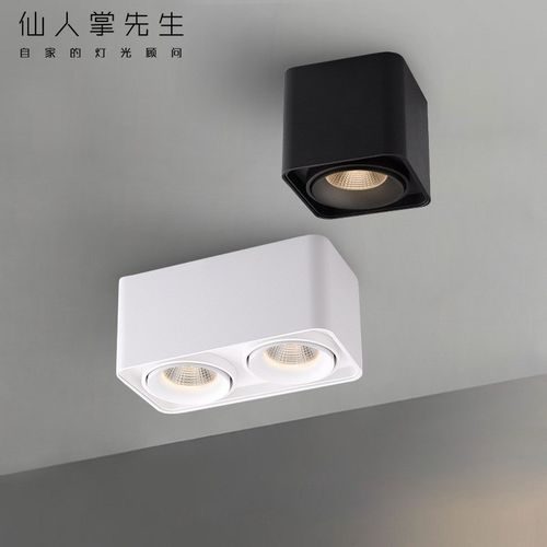 好亮嘉照明方形LED明装筒灯家用斗胆灯过道过廊灯双头吸顶式射灯