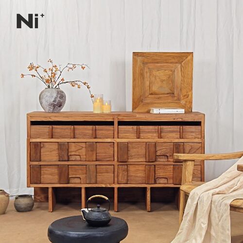 Ni+尼家侘寂风斗柜全实木简约客厅储物柜日式置物柜餐边柜中古风