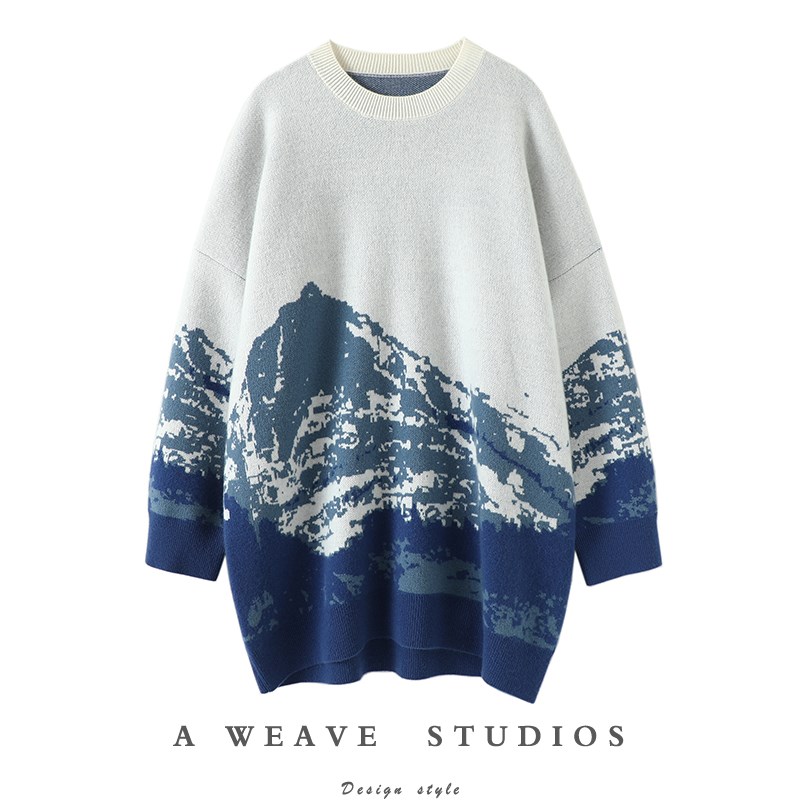 气质开挂人生!重工提花大克重加厚圆领羊绒衫女中长款连衣裙子冬