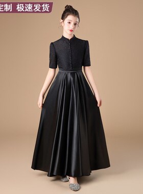 2024新款女童高端定制旗袍小女孩新中式钢琴主持人演出生日晚礼服