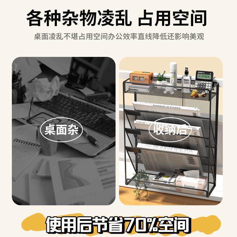金属壁挂式文件架资料整理办公室桌面文件悬挂置物架挂墙文件夹收