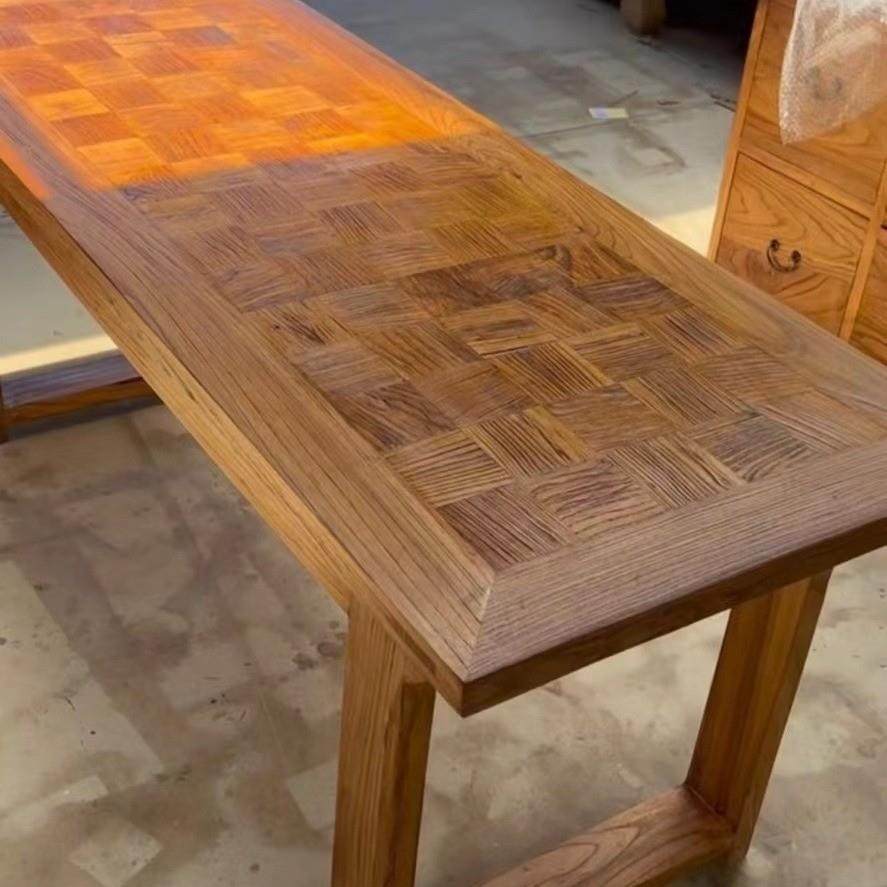 复古中式餐桌老榆木拼花桌木制长方形禅意茶桌客厅实木简易餐桌,鲜花速递/花卉仿真/绿植园艺,割草机/草坪机,淘宝优惠券,粉丝福利购,淘宝优惠卷