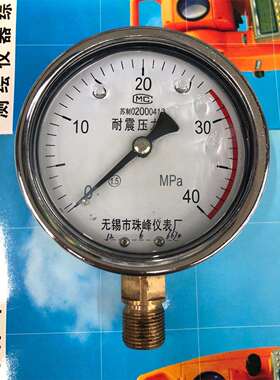 无锡珠峰耐震压力表YN100 1 1.6 2.5 4 6 10 16 25 40 60 100MPA