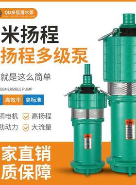 QD多级潜水泵家用220V高扬程抽水机农用灌溉水泵小老鼠工程降水泵