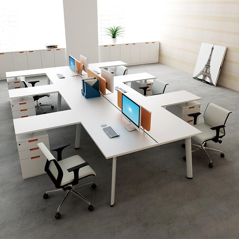 职员办公桌 简约时尚屏风隔断花型卡位侧柜组合 东莞办公家具