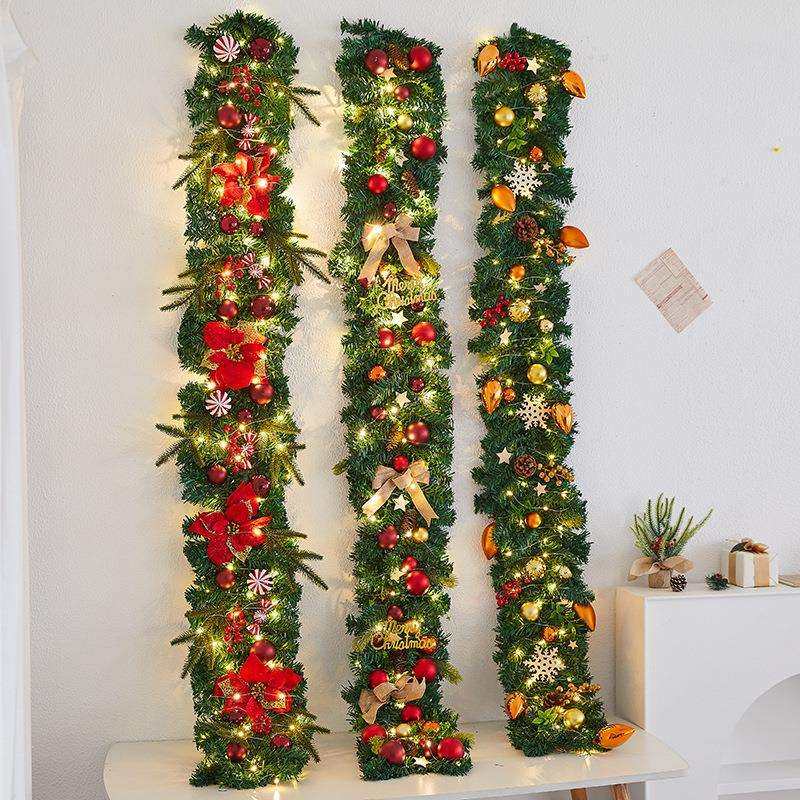 圣诞节装饰品圣诞树花环藤条挂件雪花装扮酒店店铺商场景氛围布置