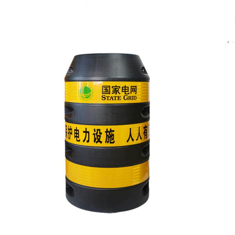 电力电线柱杆防撞桶 防撞墩塑料圆柱 保护桶黄黑红白水泥柱