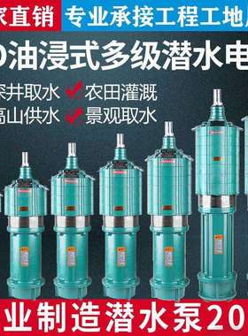 QD多级高扬程潜水泵农用220V三相农业灌溉深井一寸两寸水泵380V