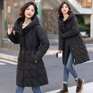 加厚修身 时尚 大码 收腰显瘦冬季 外套 棉衣女中长款