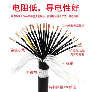 TRVV10 12 14 16芯*0.75 1mm自动化设备黑色高柔耐油寒拖链电缆线