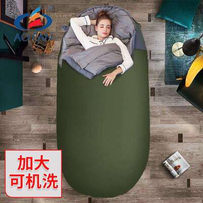 厂家蛋型成人睡袋户外露营登山加厚防寒保暖双人旅行恒温隔脏睡袋