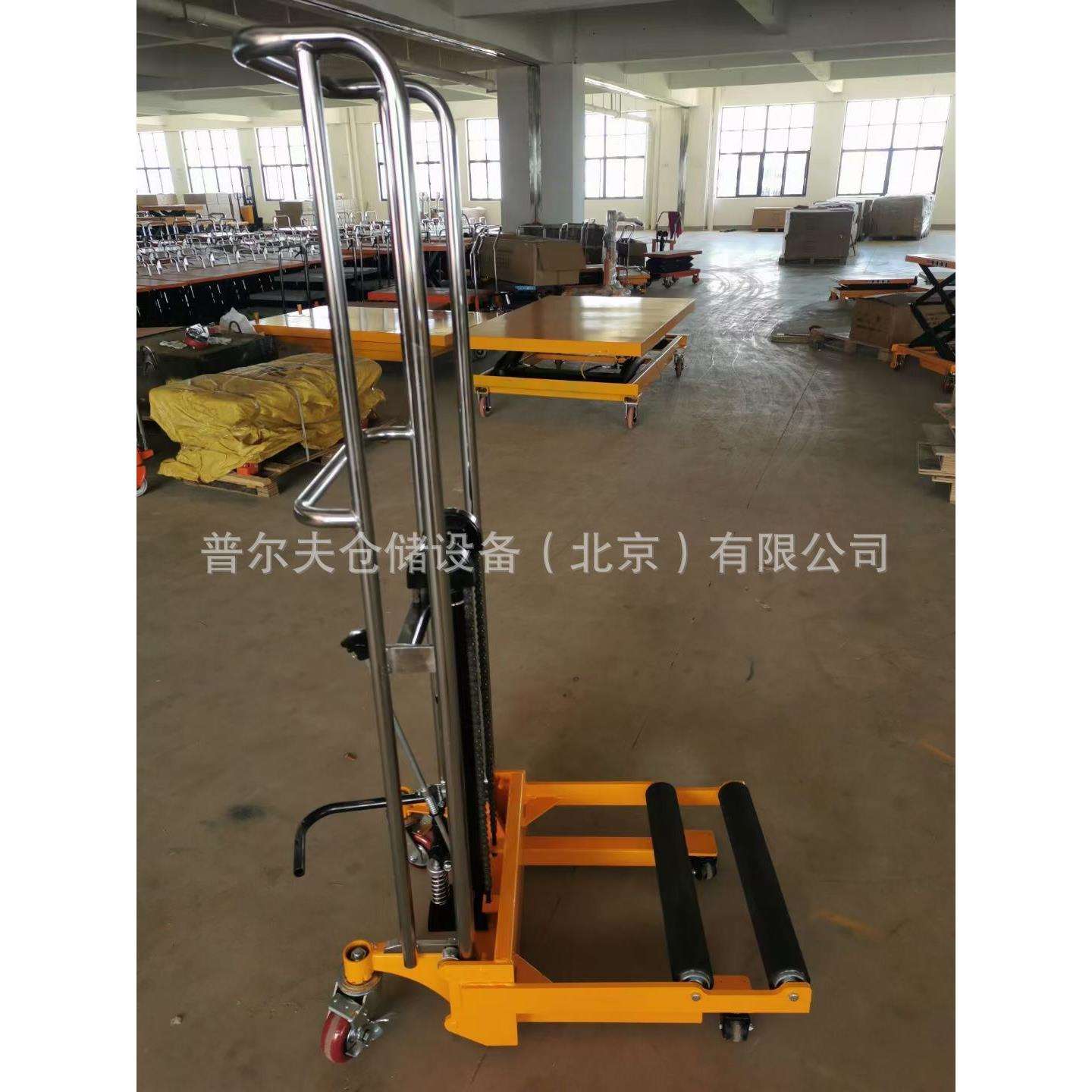 轻型半电动堆高车手动液压升高车工位车迷你堆高机行李车叉车维修