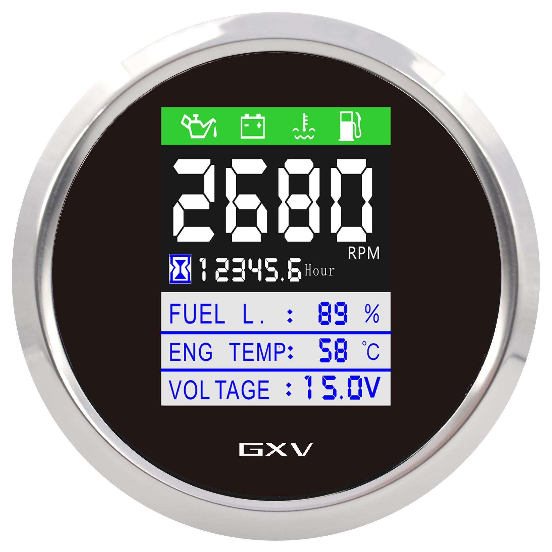 厂家直供CAN总线仪表集成油位水温电压组合表85mm 电子油位表