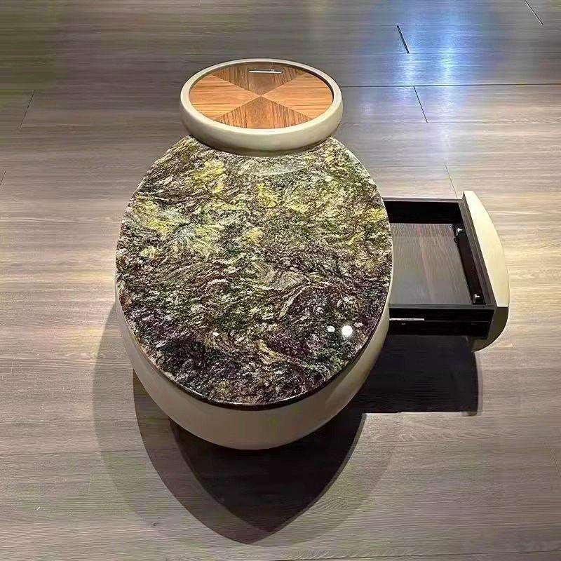 GYA简约客厅新款轻奢天然大理石茶几意式椭圆形大小家用现代组合