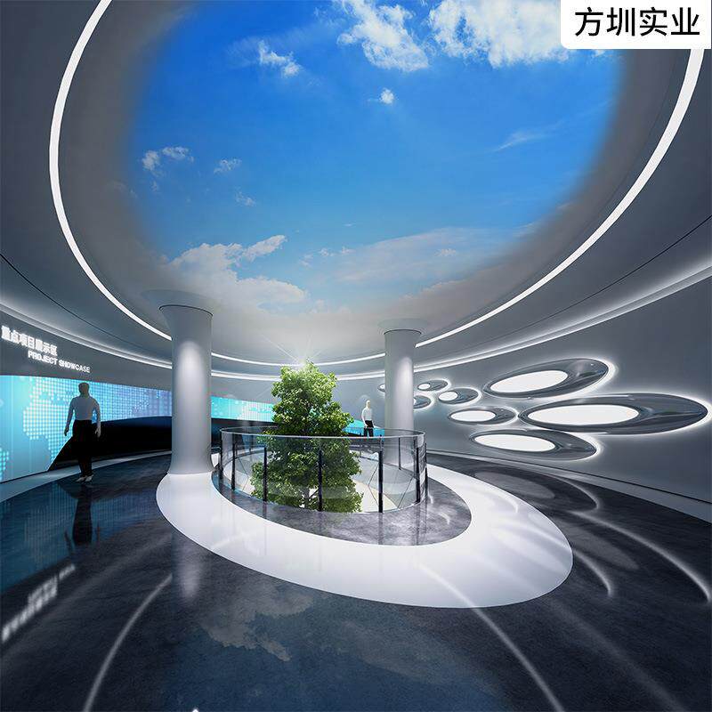 城市规划馆主题展馆工业区产业园玻璃钢造型柱室内空间打造项目展