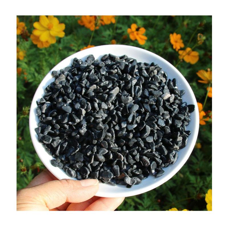 白色建筑黑色水洗砾石日式枯山水造景铺面石园林鹅卵石水磨石组合