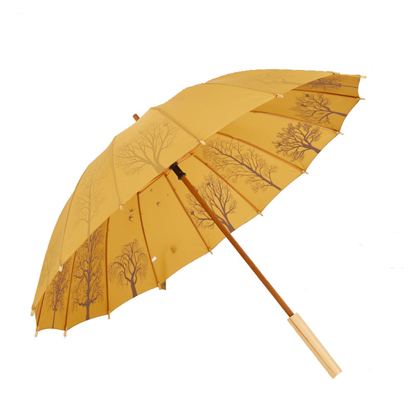 加6骨1固古风雨伞小森新长柄雨伞女清系复古文艺直杆雨伞长柄双人