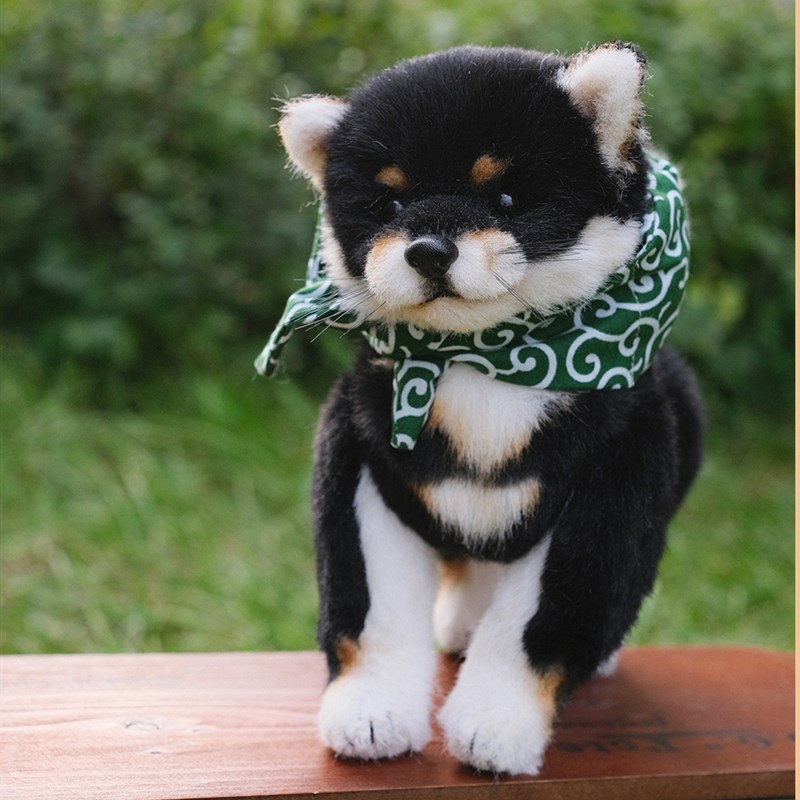 黑柴/小版型仿真呆萌手工柴犬狗狗犬毛绒关节可动玩偶玩具材料包