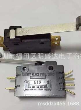 CHERRY进口微动开关 E19 双组电路 2NO2NC 长柄带滑轮 15A250VAC