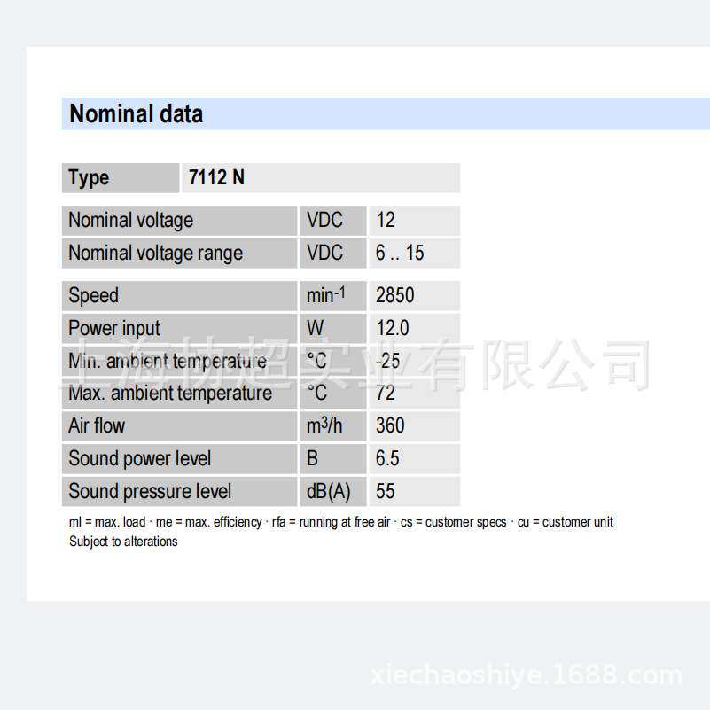 原装EBMPAPST TYP7112N/2 12V 12W 15038金属耐高温12W散热风扇