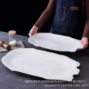喜事宴席特色烤乳猪陶瓷盘子中式餐厅创意烧猪餐盘酒店个性猪形盘