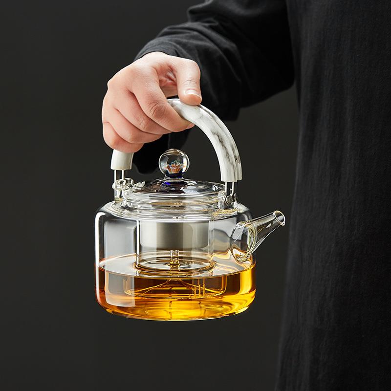 新羽手工玻璃煮茶壶养生泡茶壶磁吸式壶耐高温玻璃加厚分离蒸茶壶