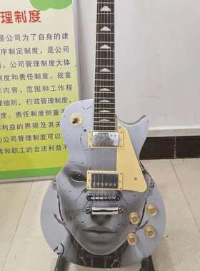 LP电吉他枫木头双双拾音器杨木琴体白品线22品指板雕花枫木乐器