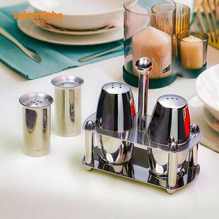 萨尔玛卡恩不锈钢304椒盐瓶酒店西餐厅专用餐桌调料瓶 椒盐味精盒