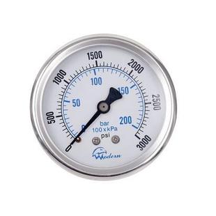 60mm轴向耐震充油压力表 200bar轴向不锈钢压力表厂家直销