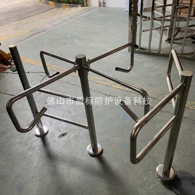 工厂直供三叉半高单向转门 汽车站进站单向十字旋转门 摆闸机