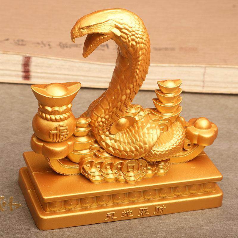 如意蛇摆件十二生肖蛇年吉祥物本命年巳蛇如意蛇聚宝盆家居摆件