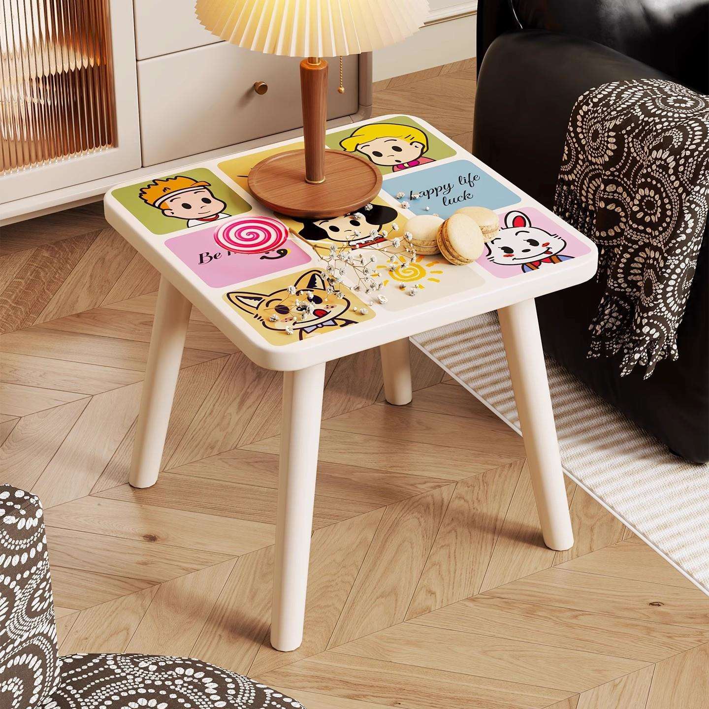 家用小桌子简易边几小户型茶几轻奢懒人卧室坐地小方桌客厅落地桌