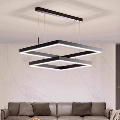 客厅吊灯2025年新款现代简约大气灯具极简方形餐厅灯北欧客厅主灯