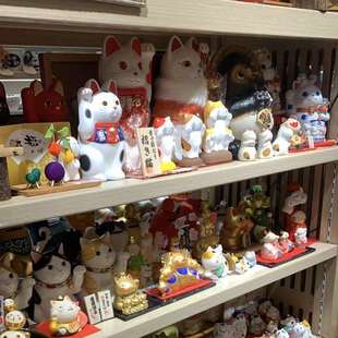 进口龙虎作彩绘陶瓷猫摆件招财猫祈愿陶瓷招财猫大号摆件