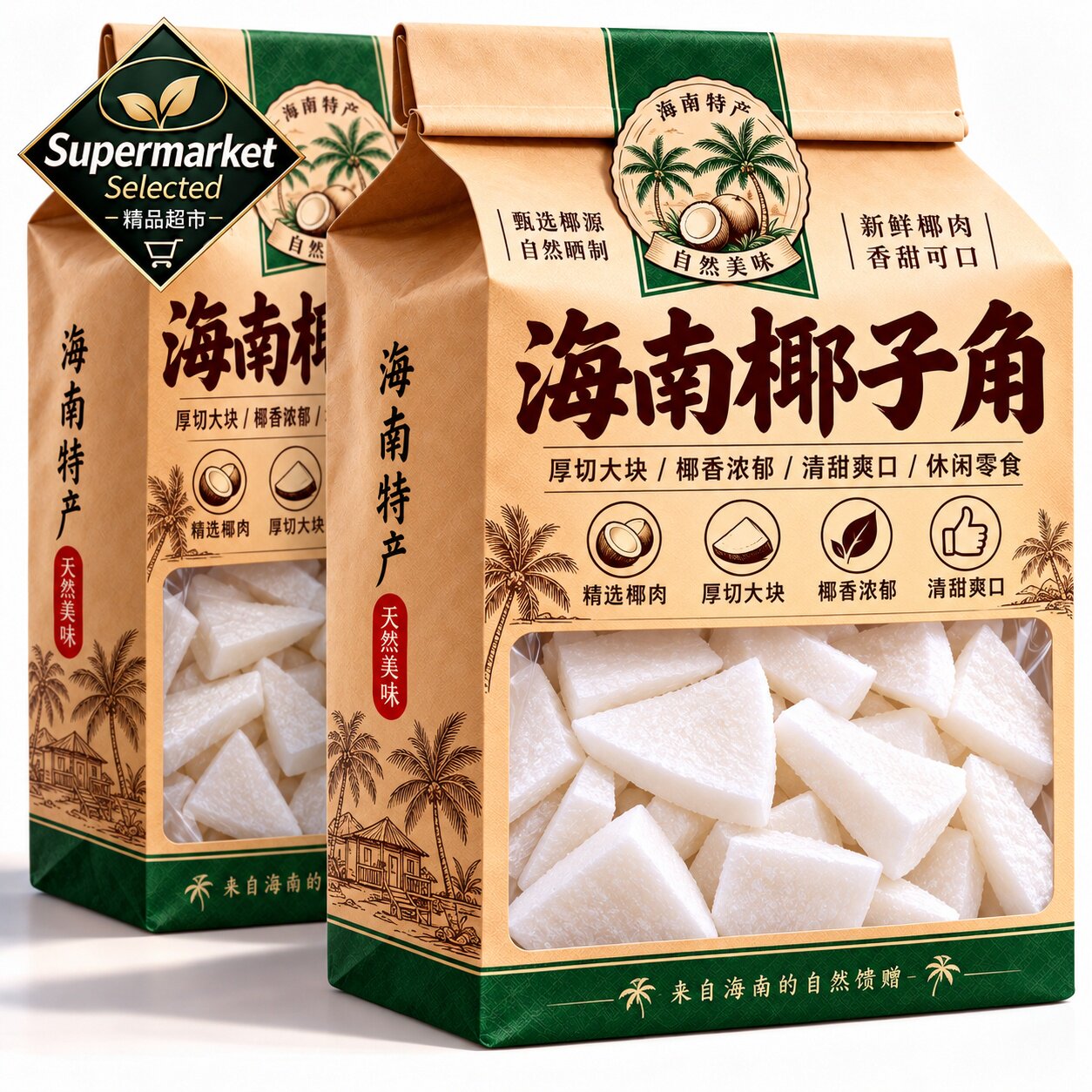海南特产椰子角椰肉干官方旗舰店正宗新鲜原味椰子片休闲零食小吃
