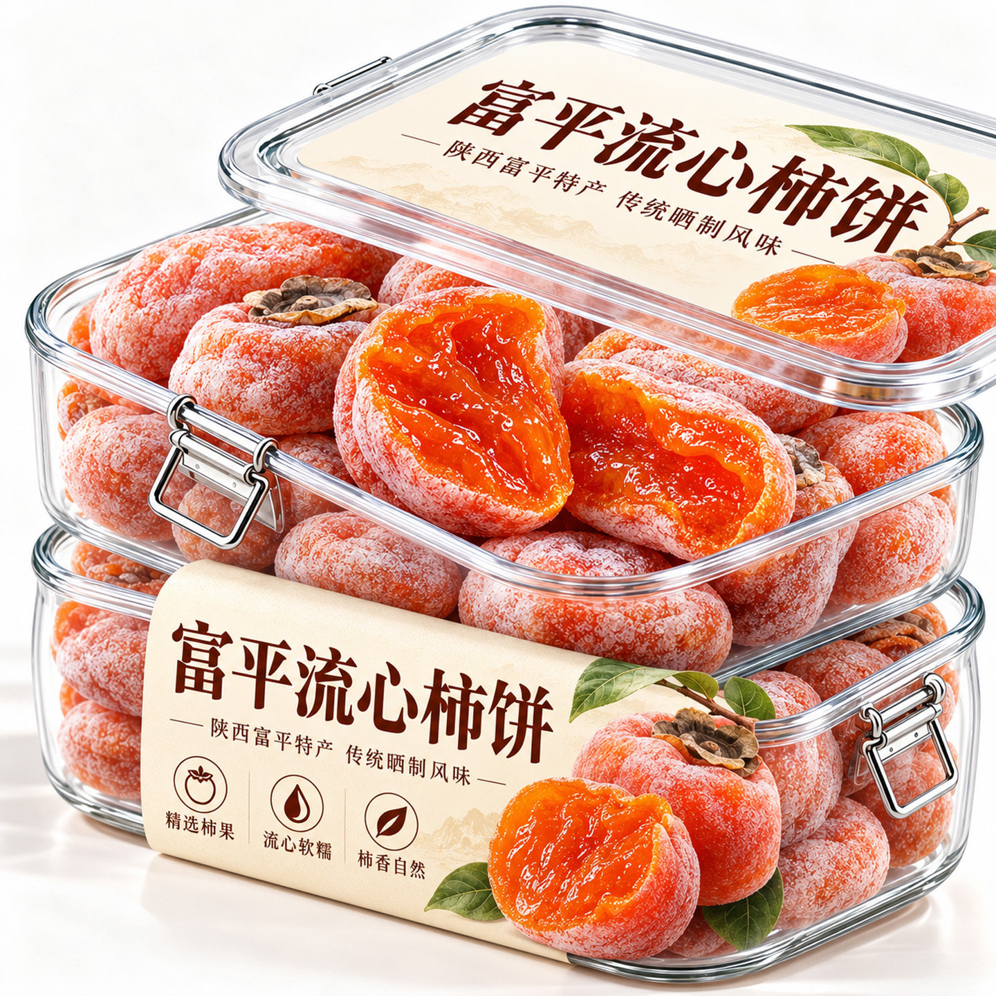 特级流心柿饼陕西富平官方旗舰店正宗广西流心柿子干独立包装冰柿