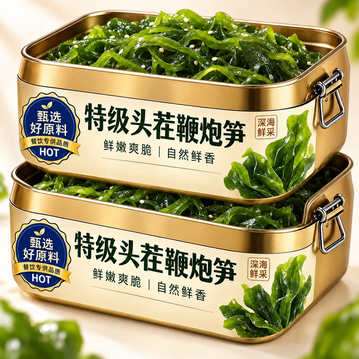 新鲜头茬鞭炮笋海带丝0添加图片