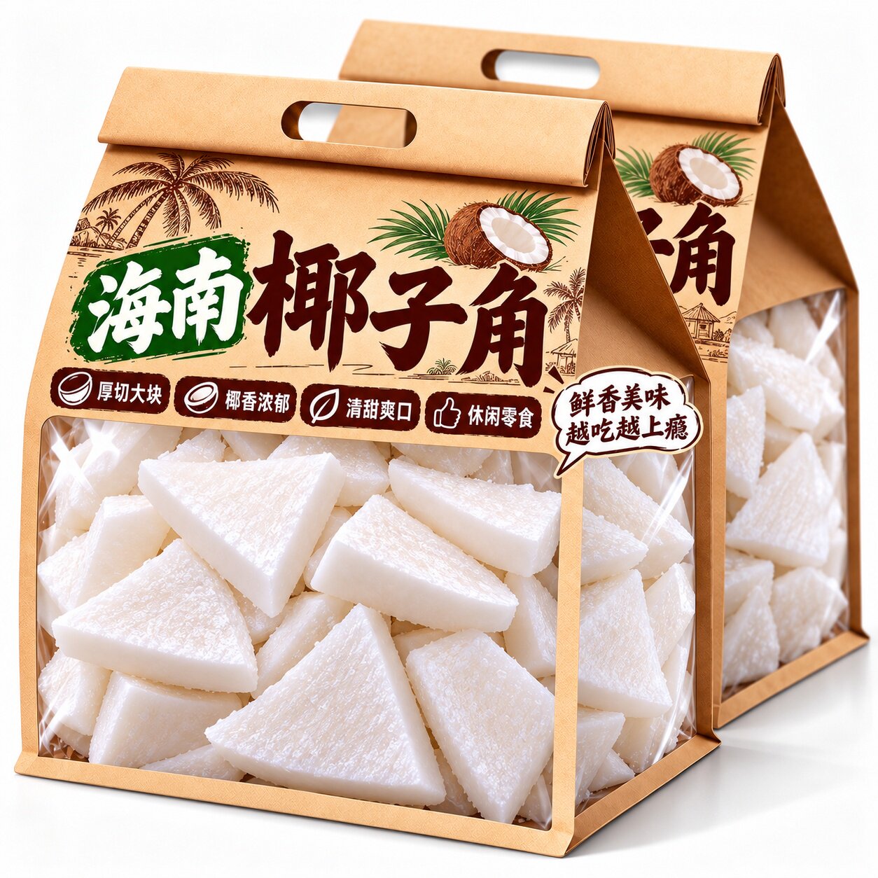 海南特产椰子角椰肉干官方旗舰店正宗新鲜原味椰子片休闲零食小吃