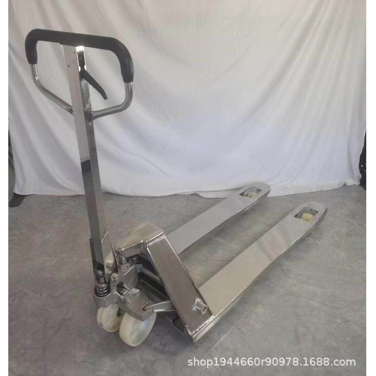 不锈钢搬运叉车04不锈钢液压叉车防腐蚀搬运车仓库地牛手动