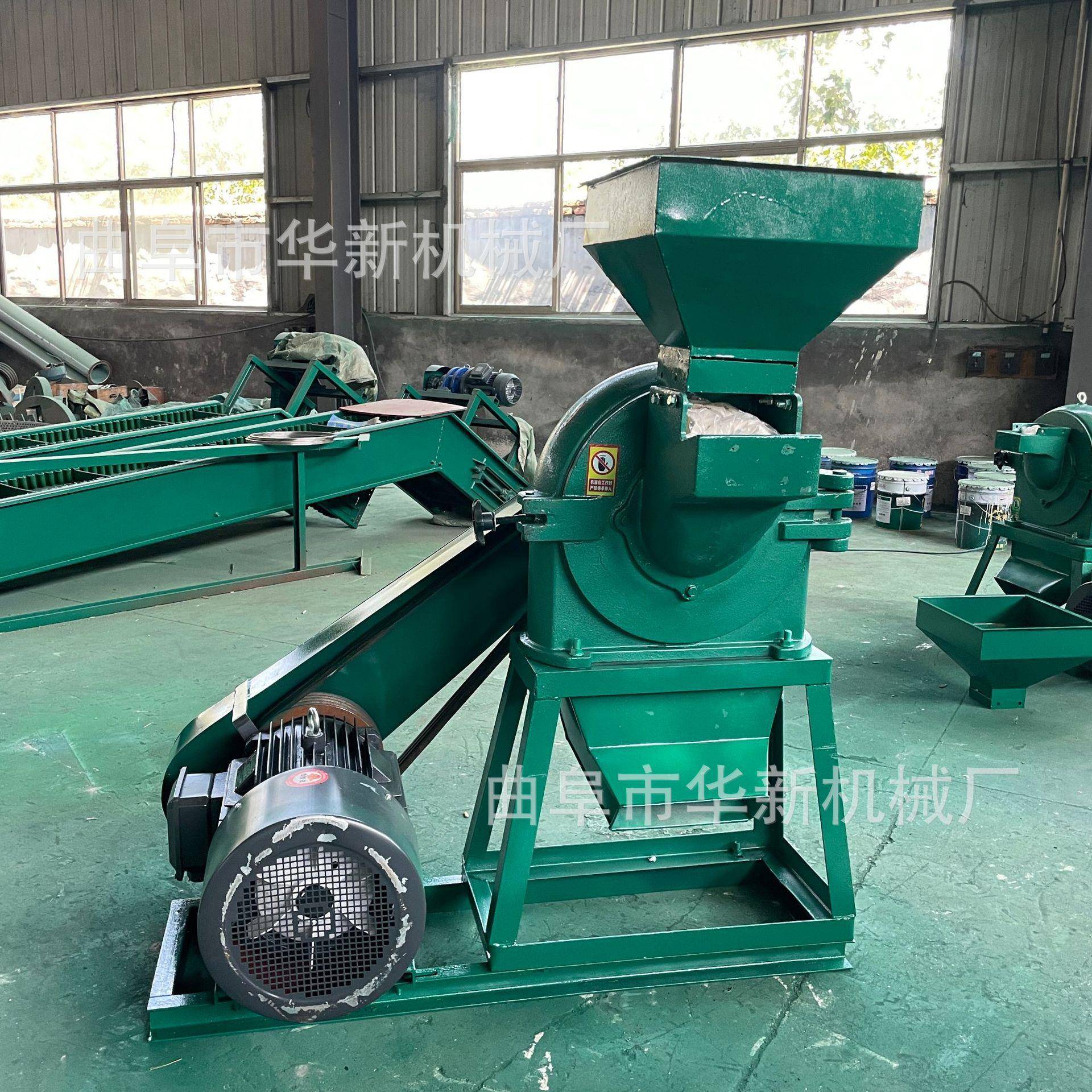 自吸式玉米粉碎机小型家用饲料粉碎机两相三相电全自动磨粉机