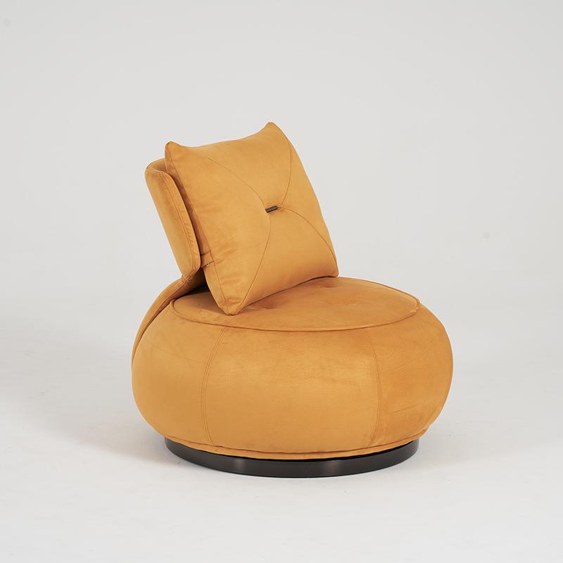 北欧轻奢休闲单人可旋转懒人沙发椅现代简约个性圆形会客接待椅子