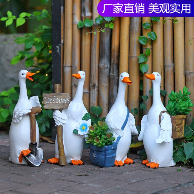 户外花园庭院装饰仿真鸭子摆件动物雕塑水池假山池塘造景鱼缸装饰