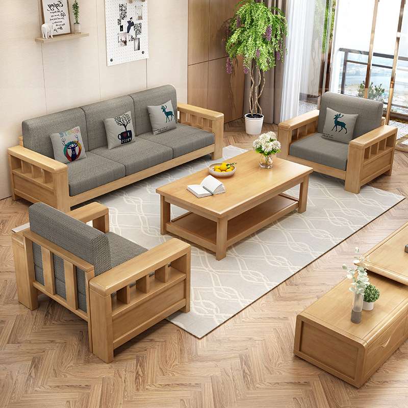 实木沙发组合简约现代夏冬两用客厅贵妃高箱储物布艺沙发中式家具