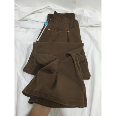 复古美式牛仔裤女夏季新款胖妹妹mm高腰宽松显瘦直筒拖地阔腿裤子