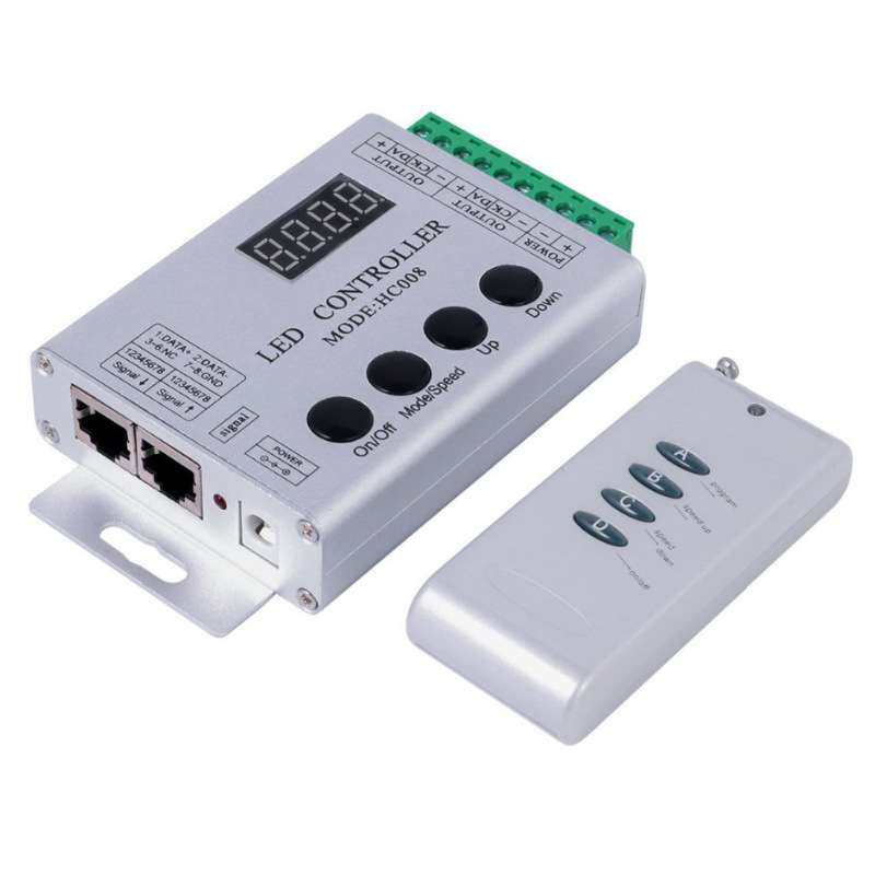 HC008幻彩控制器RF遥控WS2811/1903幻彩LED灯条控制器