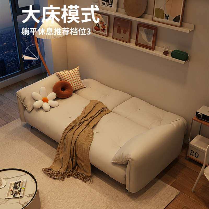 免洗沙发小户型客厅猫抓皮多功能沙发现代出租屋奶油风简约