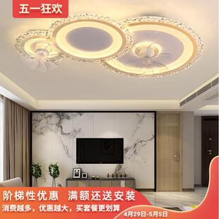 客厅主灯2025新款摇头风扇灯简约现代创意带风扇大厅吸顶灯卧室灯