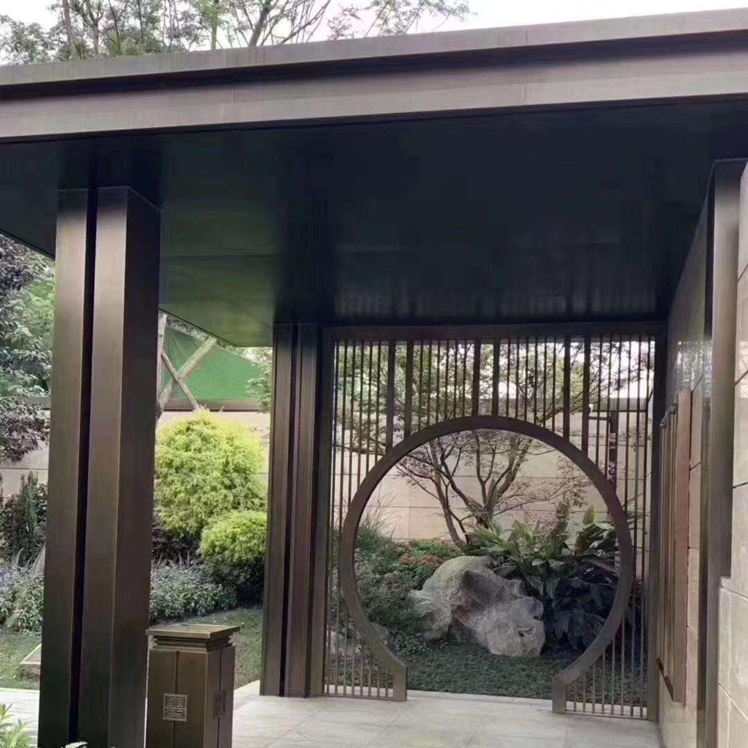 极简不锈钢花格屏风玄关 别墅简约铝艺屏风隔断 酒店装饰铜艺屏风