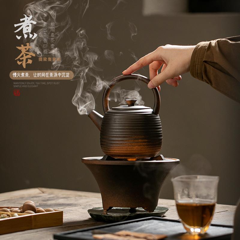 家用围炉煮茶套装炭火烤茶炉烧烤打边炉冬日室内酒精煮茶器炉复古