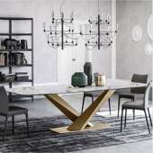 北欧风大理石餐桌家用小户型轻奢餐桌椅组合后现代简约长方形饭桌